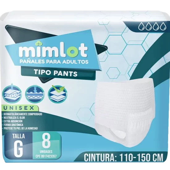 PANALES MIMLOT PARA ADULTOS TIPO PANTS TALLA G