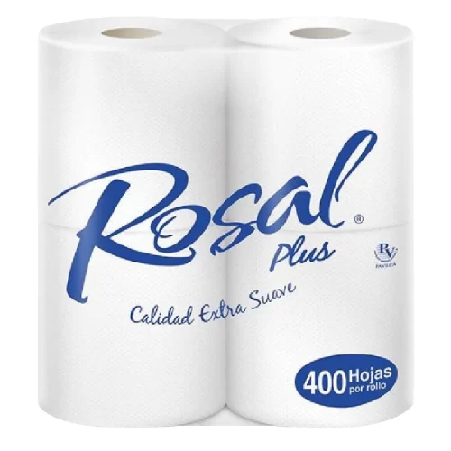 Papel Higienico Rosal Plus - 4 rollos x 400 Hjs