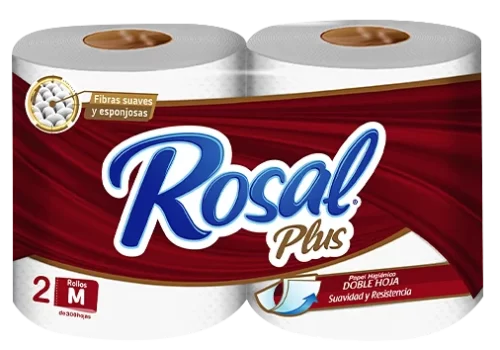 Papel Higienico Rosal Plus – 2 rollos x 300 hojas