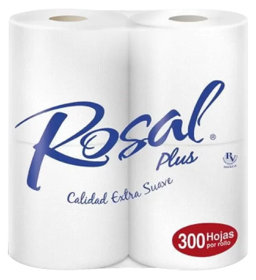 Papel Higienico Rosal Plus – 4 rollos x 300 hojas Rojo