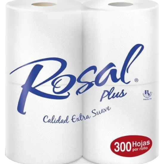 Papel Higienico Rosal Plus – 4 rollos x 300 hojas Rojo