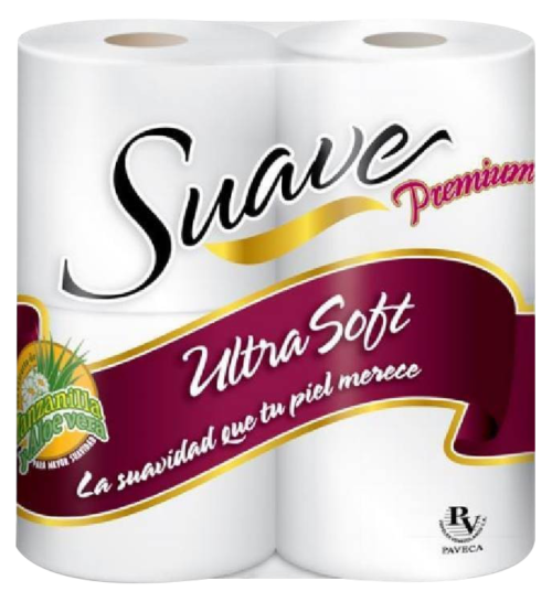 Papel Higienico Suave Premium - 4 rollos 250 hojas (Vinotinto)