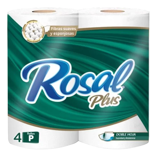 Papel higienico Rosal Plus – 4 rollos x 215 hojas VERDE