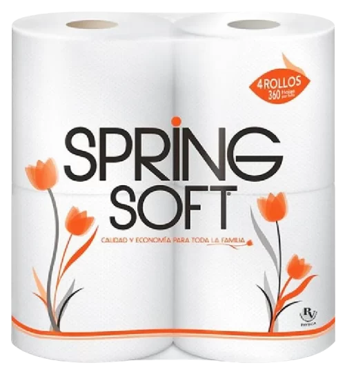 Spring Soft – 4 rollos x 500 hojas NARANJA