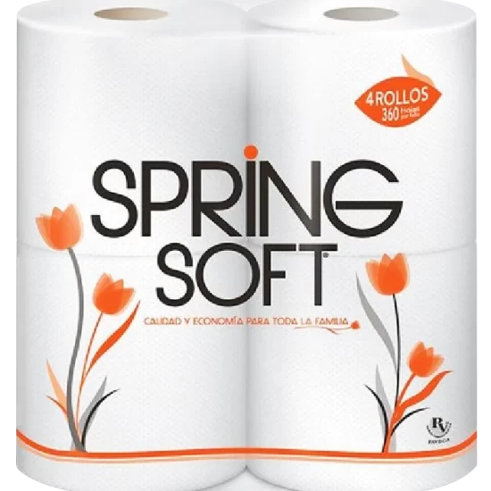 Spring Soft – 4 rollos x 500 hojas NARANJA