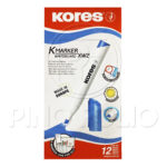 MARCADOR KORES AZUL (PIZARRA BISELADO) (SET DE 12 UND)
