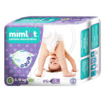 PAÑALES DE BEBE MIMLOT (TALLA G) (6 PAQ. – 20 UND)