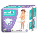 PAÑALES DE BEBE MIMLOT (TALLA XG) (6 PAQ. – 18 UND)