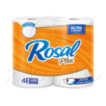 PAPEL HIGIENICO ROSAL PLUS (12 PAQ. 4 ROLLOS – 400 HOJAS)