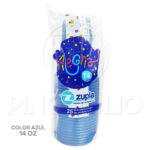 VASOS PLASTICOS DESECHABLES ZUPLA ALEGRIA (COLOR AZUL) (14 ONZAS-25UND)